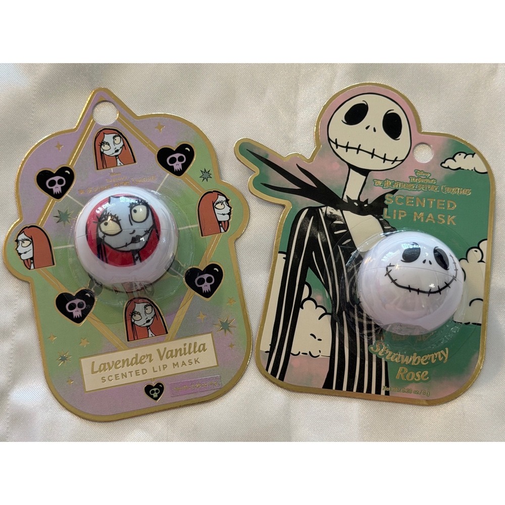 Disney Nightmare Before Christmas Lip Mask Set Jack Sally Strawberry Lavender‎ 2